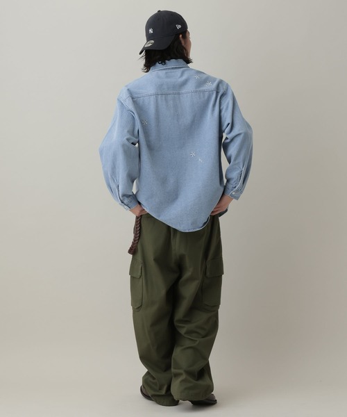 RAGEBLUE（レイジブルー）の「Curve Seam Denim Shirt/カーブシームデニムシャツ（シャツ/ブラウス・メンズ・ブラック/インディゴブルー・MEDIUM/LARGE）」の12枚目の写真