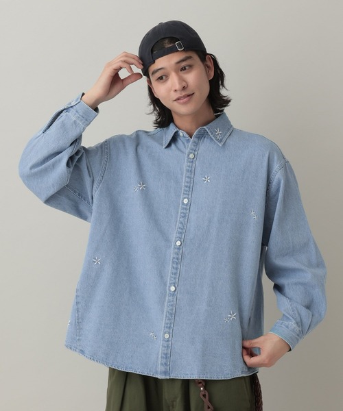 RAGEBLUE（レイジブルー）の「Curve Seam Denim Shirt/カーブシームデニムシャツ（シャツ/ブラウス・メンズ・ブラック/インディゴブルー・MEDIUM/LARGE）」の13枚目の写真