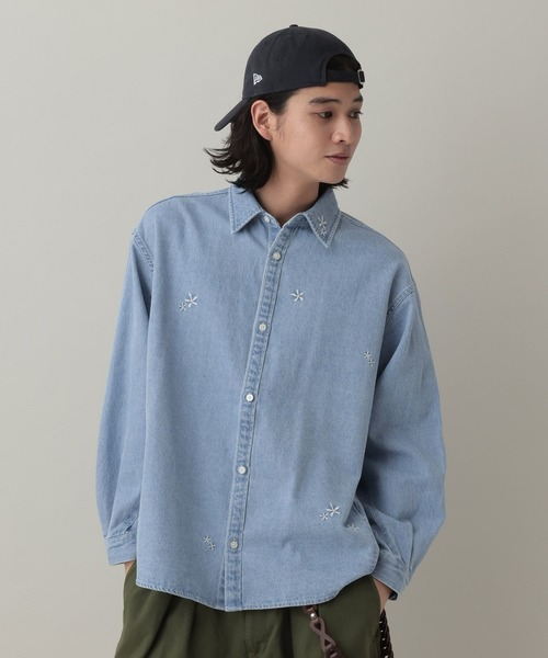 RAGEBLUE（レイジブルー）の「Curve Seam Denim Shirt/カーブシームデニムシャツ（シャツ/ブラウス・メンズ・ブラック/インディゴブルー・MEDIUM/LARGE）」の14枚目の写真