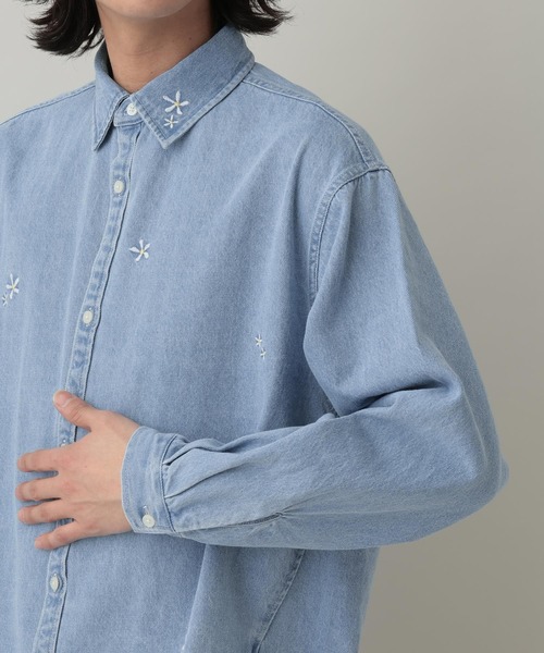RAGEBLUE（レイジブルー）の「Curve Seam Denim Shirt/カーブシームデニムシャツ（シャツ/ブラウス・メンズ・ブラック/インディゴブルー・MEDIUM/LARGE）」の21枚目の写真