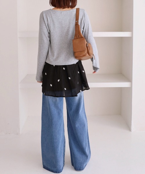 archives（アルシーヴ）の「花柄刺繍ミニキャミワンピース（ワンピース・レディース・アイボリー/ブラック・MEDIUM）」の22枚目の写真