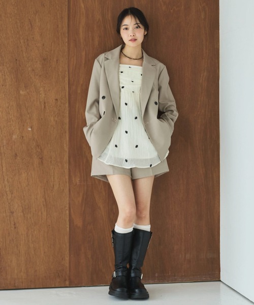 archives（アルシーヴ）の「花柄刺繍ミニキャミワンピース（ワンピース・レディース・アイボリー/ブラック・MEDIUM）」の10枚目の写真