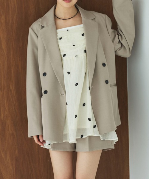 archives（アルシーヴ）の「花柄刺繍ミニキャミワンピース（ワンピース・レディース・アイボリー/ブラック・MEDIUM）」の3枚目の写真