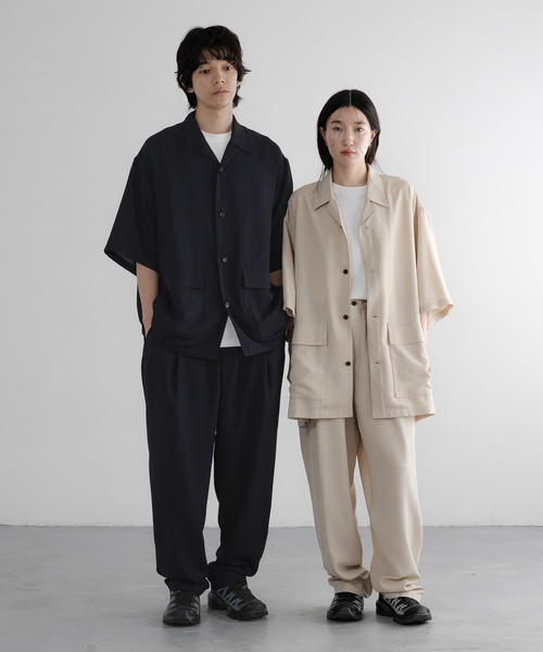 LOWRYS FARM(ローリーズファーム)の「吸水速乾・接触冷感機能付【SETUP可能】【LFM(U)】バスケットオープンカラーSS 638038(シャツ/ブラウス・メンズ・アイボリー/ネイビー・LARGE/MEDIUM)」の13枚目の写真