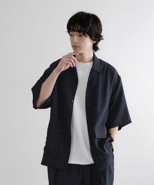 LOWRYS FARM(ローリーズファーム)の「吸水速乾・接触冷感機能付【SETUP可能】【LFM(U)】バスケットオープンカラーSS 638038(シャツ/ブラウス・メンズ・アイボリー/ネイビー・LARGE/MEDIUM)」の21枚目の写真