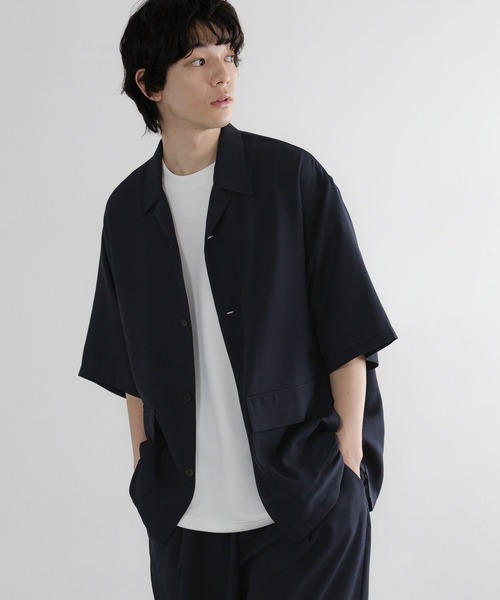 LOWRYS FARM(ローリーズファーム)の「吸水速乾・接触冷感機能付【SETUP可能】【LFM(U)】バスケットオープンカラーSS 638038(シャツ/ブラウス・メンズ・アイボリー/ネイビー・LARGE/MEDIUM)」の22枚目の写真