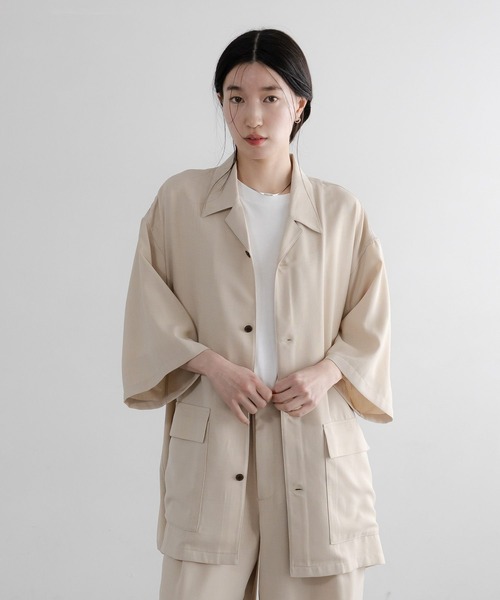 LOWRYS FARM(ローリーズファーム)の「吸水速乾・接触冷感機能付【SETUP可能】【LFM(U)】バスケットオープンカラーSS 638038(シャツ/ブラウス・メンズ・アイボリー/ネイビー・LARGE/MEDIUM)」の17枚目の写真