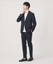 【WEB限定 WARDROBE SMART】ライト シアサッカー セットアップ/ジャケット&イージーパンツ