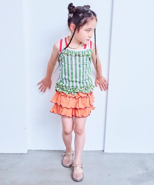 MARKEY'S(マーキーズ)の「梨地フリルキュロットパンツ(その他パンツ・キッズ・チャコール/パープル/オレンジ・80/100/95/90/130/120/110)」の10枚目の写真
