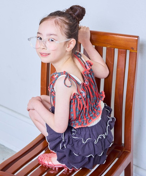 MARKEY'S(マーキーズ)の「梨地フリルキュロットパンツ(その他パンツ・キッズ・チャコール/パープル/オレンジ・80/100/95/90/130/120/110)」の5枚目の写真