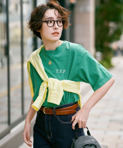 ANY（エニィ）の「ピグメントアソートロゴＴシャツ（Tシャツ/カットソー・レディース・ベージュ系/アイボリー系1/グリーン系1/グレー系・X-LARGE）」の4枚目の写真