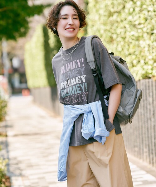 ANY（エニィ）の「ピグメントアソートロゴＴシャツ（Tシャツ/カットソー・レディース・ベージュ系/アイボリー系1/グリーン系1/グレー系・X-LARGE）」の5枚目の写真