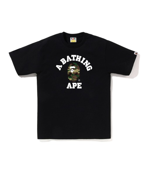 A BATHING APE(アベイシングエイプ)の「GLITCH WOODLAND CAMO COLLEGE TEE(Tシャツ/カットソー・メンズ・ホワイト×グリーン/ブラック×グリーン/ホワイト×パープル/ブラック×パープル・MEDIUM/SMALL/LARGE/X-LARGE/XXX-LARGE/XX-LARGE)」の4枚目の写真