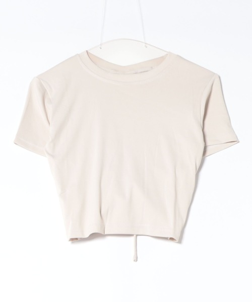 Songe(ソンジュ)の「ドローストリングバックレス背あき半袖Tシャツ(Tシャツ/カットソー・レディース・オフホワイト/ブラック/ホワイト・L/M/S)」の22枚目の写真