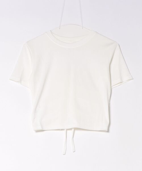 Songe(ソンジュ)の「ドローストリングバックレス背あき半袖Tシャツ(Tシャツ/カットソー・レディース・オフホワイト/ブラック/ホワイト・L/M/S)」の19枚目の写真