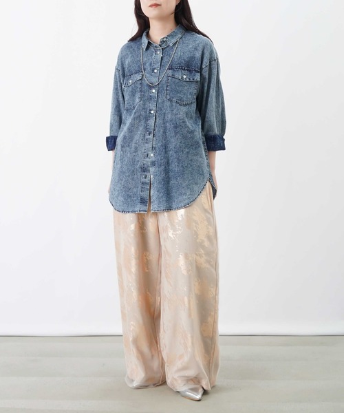 LUCA/LADY LUCK LUCA（ルカ/レディラックルカ）の「LC/LLL ジョーゼット箔プリントチュールレイヤードパンツ（その他パンツ・レディース・ブラック/ゴールド/シルバー・FREE）」の20枚目の写真