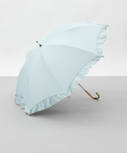 dazzlin（ダズリン）の「【dazzlin(ダズリン)】無地アーチフリル晴雨兼用傘（長傘）（長傘・レディース・ホワイト/ミント/スモークピンク/ブラック・FREE）」の3枚目の写真