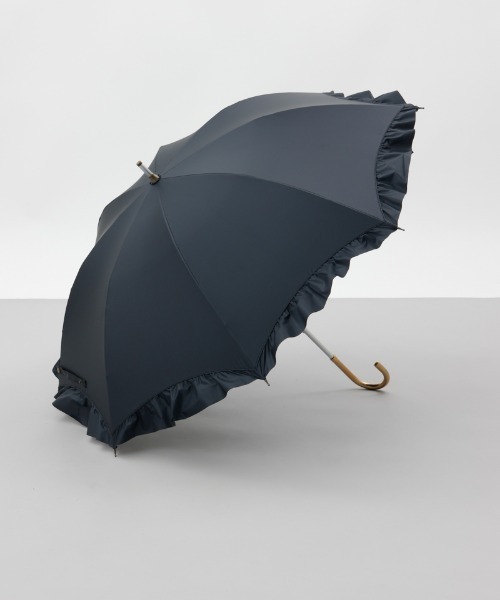 dazzlin（ダズリン）の「【dazzlin(ダズリン)】無地アーチフリル晴雨兼用傘（長傘）（長傘・レディース・ホワイト/ミント/スモークピンク/ブラック・FREE）」の7枚目の写真