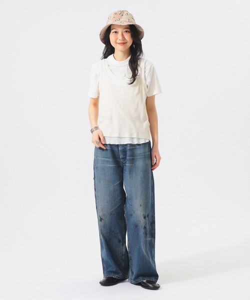 BEAMS BOY（ビームスボーイ）の「レイヤード タンクトップ（タンクトップ・レディース・ネイビー/アイボリー/グリーン・1/2）」の4枚目の写真