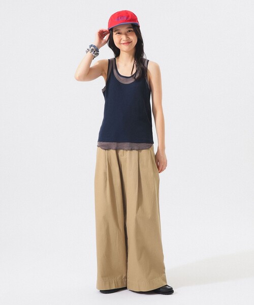 BEAMS BOY（ビームスボーイ）の「レイヤード タンクトップ（タンクトップ・レディース・ネイビー/アイボリー/グリーン・1/2）」の12枚目の写真