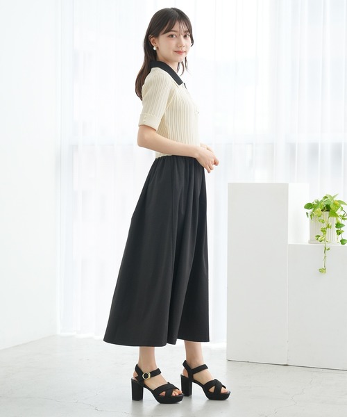 ASTORIA ODIER(アストリアオディール)の「ダブルカラースポンディッシュ ポロワンピース(ワンピース・レディース・ブラック×グレー/ライトグレー/アイボリー・MEDIUM)」の8枚目の写真