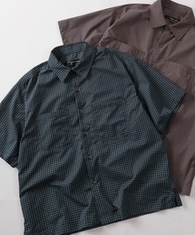 make a ray!（メイク ア レイ！）の「【82】 ショート丈 先染め ミニチェック レギュラーカラー 半袖シャツ/ユニセックス/レディース/メンズ（シャツ/ブラウス）」
