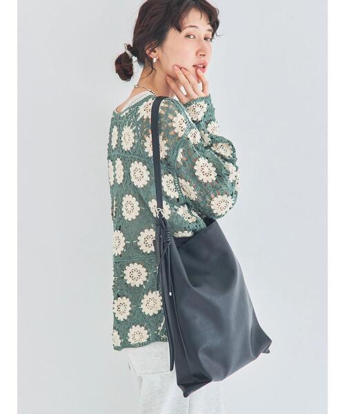 Samansa Mos2（サマンサ モスモス）の「モチーフ編みニットプルオーバー（ニット/セーター・レディース・ミント・F）」の6枚目の写真