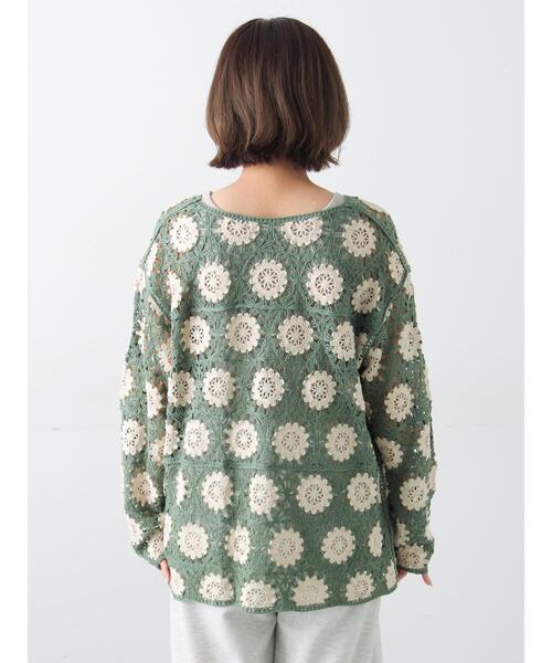 Samansa Mos2（サマンサ モスモス）の「モチーフ編みニットプルオーバー（ニット/セーター・レディース・ミント・F）」の16枚目の写真