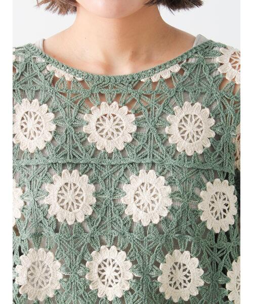 Samansa Mos2（サマンサ モスモス）の「モチーフ編みニットプルオーバー（ニット/セーター・レディース・ミント・F）」の17枚目の写真