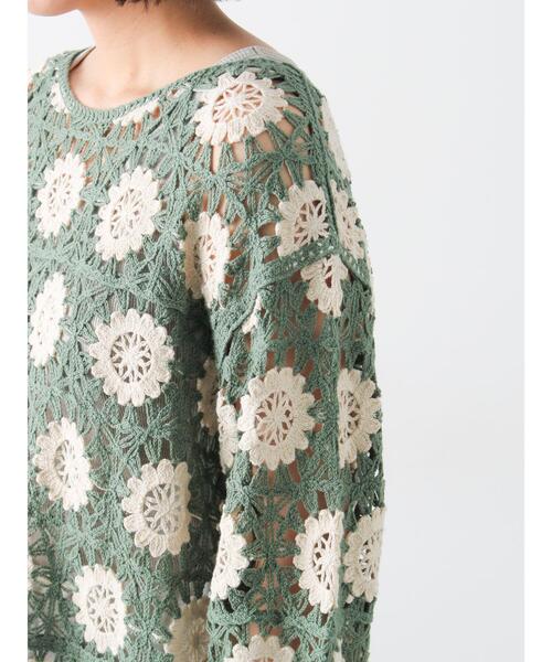 Samansa Mos2（サマンサ モスモス）の「モチーフ編みニットプルオーバー（ニット/セーター・レディース・ミント・F）」の18枚目の写真
