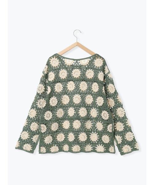 Samansa Mos2（サマンサ モスモス）の「モチーフ編みニットプルオーバー（ニット/セーター・レディース・ミント・F）」の13枚目の写真