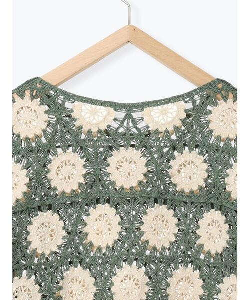 Samansa Mos2（サマンサ モスモス）の「モチーフ編みニットプルオーバー（ニット/セーター・レディース・ミント・F）」の8枚目の写真