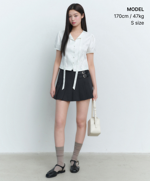 MUSINSA STANDARD WOMAN（ムシンサスタンダードウーマン）の「ウィメンズドットパフスリーブタイブラウス[アイボリー]（シャツ/ブラウス・レディース・その他・SMALL/MEDIUM/LARGE/X-SMALL）」の2枚目の写真