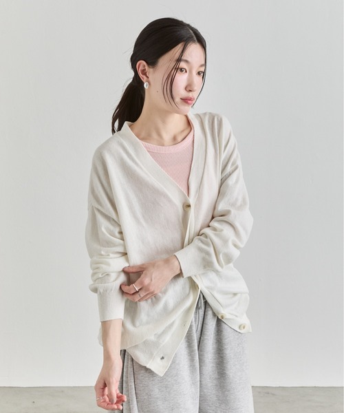 NUJOH（ヌゾ）の「Loose Knit Cardigan / ルーズニットカーディガン（カーディガン/ボレロ・レディース・ライトブルー/ホワイト/イエロー/グレー・FREE）」の2枚目の写真