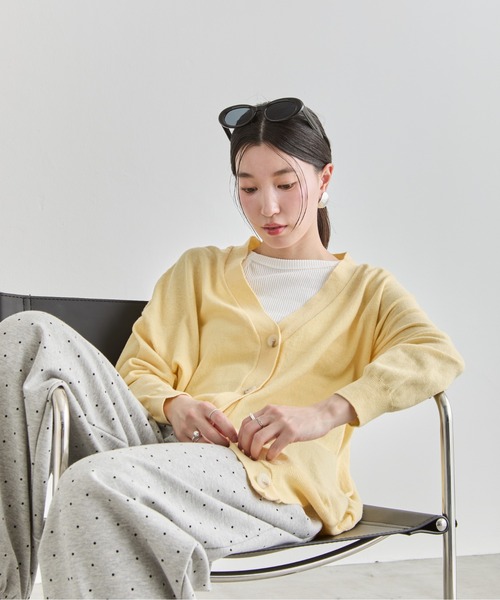 NUJOH（ヌゾ）の「Loose Knit Cardigan / ルーズニットカーディガン（カーディガン/ボレロ・レディース・ライトブルー/ホワイト/イエロー/グレー・FREE）」の19枚目の写真