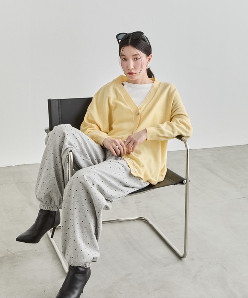 NUJOH（ヌゾ）の「Loose Knit Cardigan / ルーズニットカーディガン（カーディガン/ボレロ・レディース・ライトブルー/ホワイト/イエロー/グレー・FREE）」の5枚目の写真
