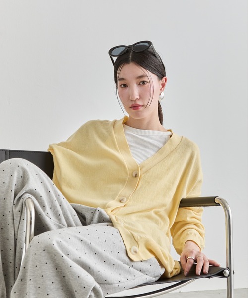 NUJOH（ヌゾ）の「Loose Knit Cardigan / ルーズニットカーディガン（カーディガン/ボレロ・レディース・ライトブルー/ホワイト/イエロー/グレー・FREE）」の18枚目の写真