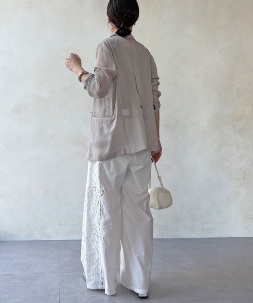 DouDou（ドゥドゥ）の「刺繍レースコットンパンツ（その他パンツ・レディース・ブラック/ブラウン/ホワイト・FREE）」の8枚目の写真