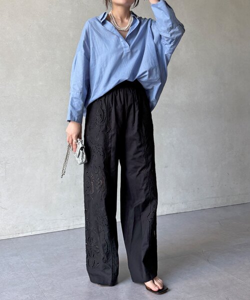 DouDou（ドゥドゥ）の「刺繍レースコットンパンツ（その他パンツ・レディース・ブラック/ブラウン/ホワイト・FREE）」の16枚目の写真