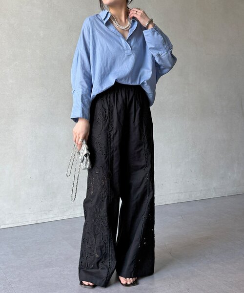 DouDou（ドゥドゥ）の「刺繍レースコットンパンツ（その他パンツ・レディース・ブラック/ブラウン/ホワイト・FREE）」の18枚目の写真