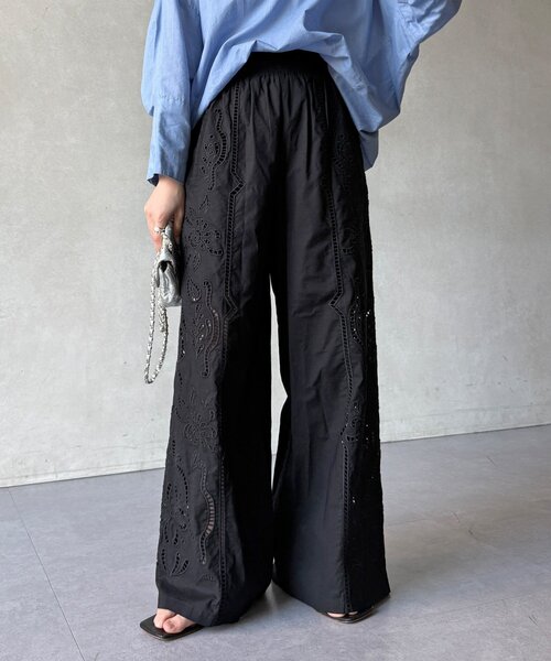 DouDou（ドゥドゥ）の「刺繍レースコットンパンツ（その他パンツ・レディース・ブラック/ブラウン/ホワイト・FREE）」の21枚目の写真