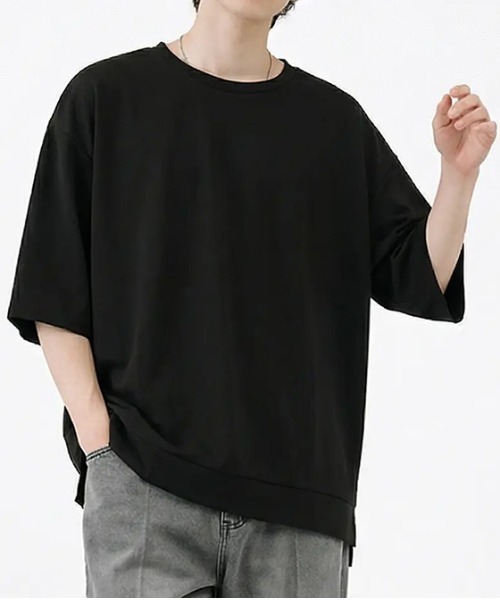 revertical(リバーティカル)の「オーバーサイズ クルーネック 半袖Tシャツ(Tシャツ/カットソー・メンズ・ブラック/ブラウン/グレー/グリーン/ブルー/ベージュ・MEDIUM/SMALL/LARGE)」の2枚目の写真