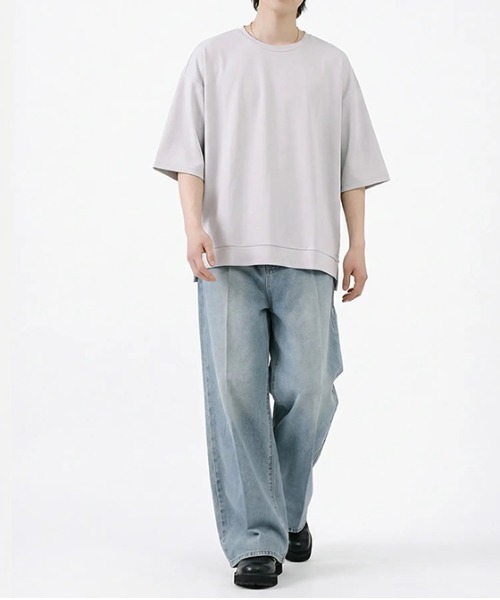 revertical(リバーティカル)の「オーバーサイズ クルーネック 半袖Tシャツ(Tシャツ/カットソー・メンズ・ブラック/ブラウン/グレー/グリーン/ブルー/ベージュ・MEDIUM/SMALL/LARGE)」の16枚目の写真
