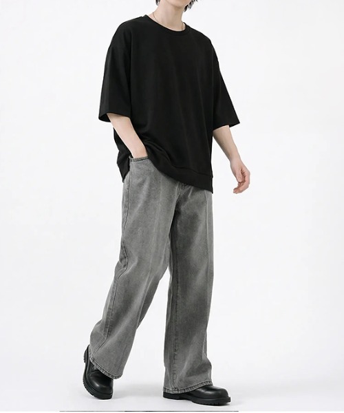 revertical(リバーティカル)の「オーバーサイズ クルーネック 半袖Tシャツ(Tシャツ/カットソー・メンズ・ブラック/ブラウン/グレー/グリーン/ブルー/ベージュ・MEDIUM/SMALL/LARGE)」の11枚目の写真