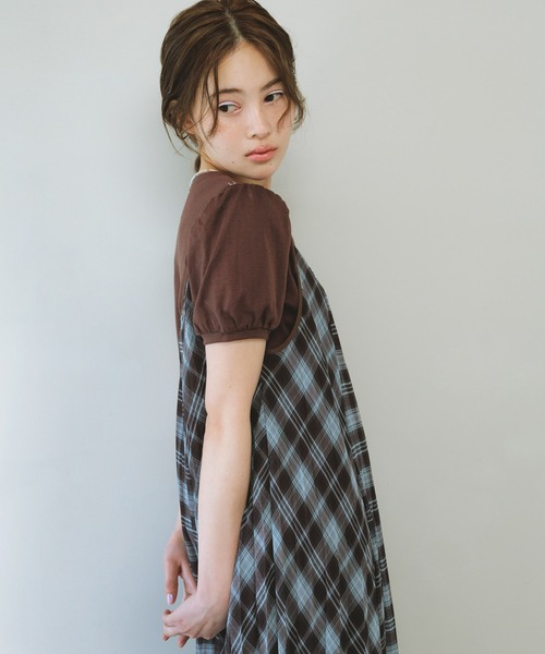 KBF（ケイビーエフ）の「チェックプリーツキャミワンピース（ワンピース・レディース・レッド系その他/ブラウン系その他/ブラック系その他・ONE）」の12枚目の写真