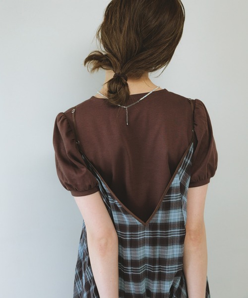 KBF（ケイビーエフ）の「チェックプリーツキャミワンピース（ワンピース・レディース・レッド系その他/ブラウン系その他/ブラック系その他・ONE）」の13枚目の写真