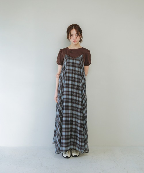 KBF（ケイビーエフ）の「チェックプリーツキャミワンピース（ワンピース・レディース・レッド系その他/ブラウン系その他/ブラック系その他・ONE）」の15枚目の写真