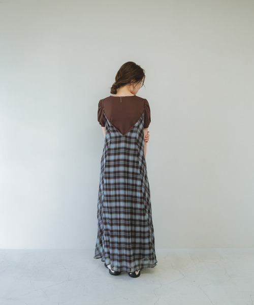 KBF（ケイビーエフ）の「チェックプリーツキャミワンピース（ワンピース・レディース・レッド系その他/ブラウン系その他/ブラック系その他・ONE）」の16枚目の写真