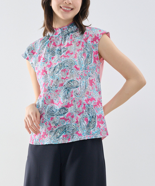 NARACAMICIE(ナラカミーチェ)の「【NARACAMICIE】ペイズリージャガードコンビハイネックトップス(Tシャツ/カットソー・レディース・ブラック・M)」の7枚目の写真