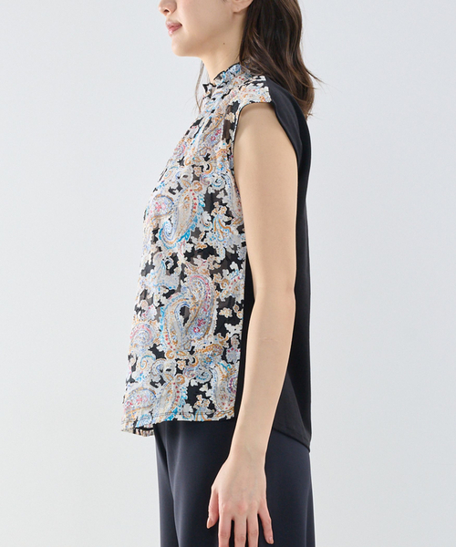 NARACAMICIE(ナラカミーチェ)の「【NARACAMICIE】ペイズリージャガードコンビハイネックトップス(Tシャツ/カットソー・レディース・ブラック・M)」の9枚目の写真